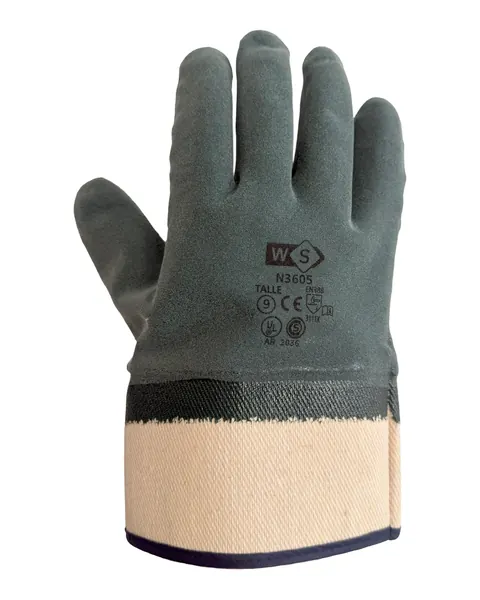 Guante de nitrilo espumado con puño de lona WorkSafe N3605